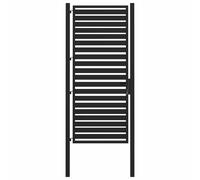 vidaXL Garden Gate Lockable Black 100x200 cm Aluminium
