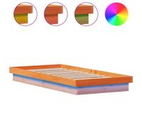 vidaXL LED Bed Frame without Mattress Wax Brown 100x200 cm Solid Wood