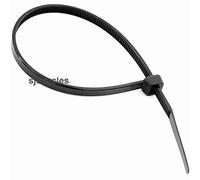 100 X 200MM X 2.5MM BLACK HIGH QUALITY CABLE TIES PLASTIC NYLON ZIP TIE WRAPS by Just Cable Ties