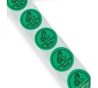 100 x 25mm Round Green Free from Nuts Labels Permanent allergen Safety Intolerance Stickers