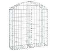 vidaXL Arched Gabion Basket 100x30x100/120 cm Galvanised Iron, Silver