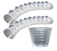 100 x 30ml Plastic Reusable Guided Measuring Cup Tablet Pill Tub Medicine Containers