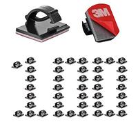100 x 3M Adhesive Cable Clips, Cable Tidy, Cable Management, Adjustable Electric Wire Organiser for Office/Home/TV/Charger/Car/PC (Black)