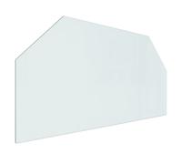 vidaXL Hexagon Fireplace Glass Plate - 100x50 cm - Tempered Glass, High Temperature Resistant, Easy to Install, Transparent, Floor Protection Cover