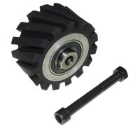 100 x 50 mm Rubber Contact Wheel Belt Grinder Tooth Surface Aluminium Core with 12 mm Shaft Ready for Assembly