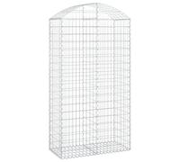 Gabion Basket Arched Silver Galvanised Iron 100x50x180/200 cm Wire 3.5mm sturdy
