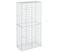 vidaXL Gabion Basket with Cover - 100x50x200 cm - Galvanized Iron - Sturdy Outdoor Retaining Wall/Decor/Cage - Tool-Free Assembly