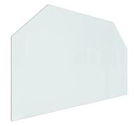 vidaXL Fireplace Glass Plate Hexagon, 100x60cm - Transparent Protective Cover with High Weight Capacity for Fireplaces or Stoves