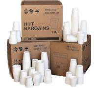 100 x 7oz Single Wall White Paper Cups for Hot & Cold Drinks Premium Disposable Coffee/Tea Paper Cups Perfect for Your Home, Café, Work, Parties or Outdoors.