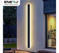 100 x 8 cms size Outdoor Acrylic Black Wall Lights, 24W Waterproof IP65 Warm White ENER-J White One Size