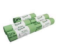 100 x 80L BioLiner Compostable Bags for Swing Bins & Dustbins (5 rolls) Food Waste Bin Liners - EN 13432 - Compostable 80L Swing-Bin Bags with Composting Guide