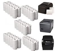100 x 80mm x 80mm Thermal Till Rolls - BPA-Free Receipt Paper for POS, EPOS, Cash Registers - Warning Strip, Eco-Friendly, Crisp Print for Retail, Hospitality & Service Use