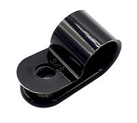 100 x 8mm Plastic Electrical Cable Pipe P-Clips Nylon Black Clamps