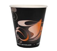 100 x 8oz Disposable Paper Cups with Lids - Insulated Coffee Cups for Hot & Cold Drinks, Leak-Resistant, Eco-Friendly Takeaway Cups for Tea, Coffee & Beverages