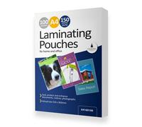 100 X A4 150 Micron Laminating Pouches With Crystal Clear Gloss Finish - Protect Important Documents, Posters, Images