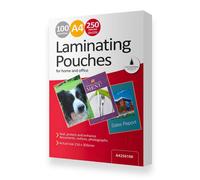 100 x A4 250 Micron Laminating Pouches with Crystal Clear Gloss Finish - Laminator Pouch Set for Home, Office, Business - Protect Important Documents, Posters, Images, Projects