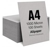 100 X A4 Greyboard 100% Recycled Thick Card Cardboard 1000 Mic / 1.0mm