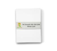 100 x A4 White Smooth Silk Cardstock 250 GSM - Premium Printable Paper for Crafts, Printing & Business Use