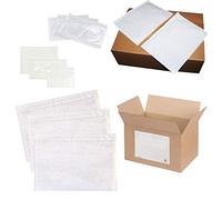 100 x A7 Plain Document Enclosed Wallet (95 x 125 mm) Peel & Seal Clear Plastic Envelopes Sleeves Pockets Wallets Attach Invoices Receipts Packing Lists & Delivery Notes to Parcels