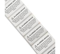 100 x Allergen Warning Labels - Food Allergy Stickers for Milk, Nuts, Fish & More, Food Packaging and Safety Compliance. (25mm x 50mm)