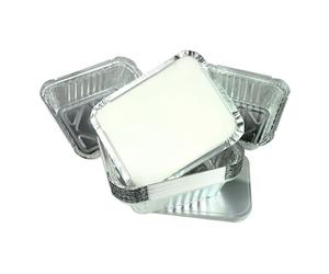 100 x ALUMINIUM FOIL FOOD TAKEAWAY CONTAINERS TRAYS + LIDS No2