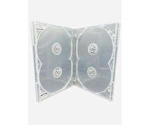 100 x Amaray Multi 4 DVD Case - 4 Way Multibox in Clear to hold 4 discs