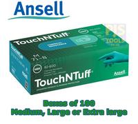 100 x Ansell 92-600 Touch N Tuff Nitrile Gloves Powder Free M, L or XL