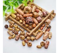 100 x Assorted Wooden Beads for Beads for Jewellery Making or Hair Styling | Mixed Patterns/Shapes | African Style Wood Beading | Bracelet | Necklace | Hair Braids Braiding | Crafts | Boho Macrame