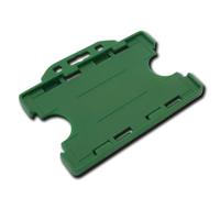 100 x Biodegradable Landscape ID Card Holders | Open-Faced Badge Holder for Identity, Cards, Passes, Badge (Green)