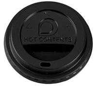 100 x Black 8oz (80mm) Sip-Though Lids Disposable To Fit Hot Paper Cups by wecansourceitltd®