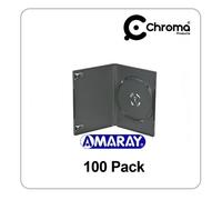100 x Black Genuine Amaray DVD Cases 14mm Spine