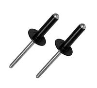 100 x Black Large Flange Standard Aluminium Pop Rivets, 3.2 x 10mm Dome Headed