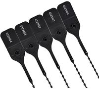 100 X Black Security Tags Numbered Pull Ties Secure Anti-Tamper Seals