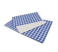 100 x Blue Gingham Greaseproof Duplex Paper Sheets - 250mm x 375mm (10x15) | Food Grade Kraft & PE Barrier Wrap | Chip Basket Liner, Butcher Paper, Deli Wrap