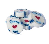 100 x Blue & Silver Thank You Sweets in Buttermint Flavour - Individually Wrapped