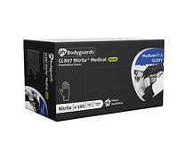 100 x Bodyguards® Black Nitrile PF Disposable Gloves Size:XL (GL897)