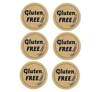100 x Brown Kraft Small Gluten Free Removable Catering Stickers Labels (2.5cm) 25mm (100 Stickers)