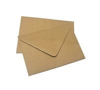 100 x C6 Plain Flecked Recycled Kraft Card Envelopes Natural Brown (114x162 mm A6)