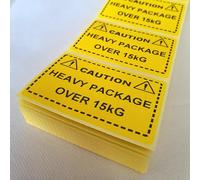 100 X Caution Heavy Package Over 15Kg Labels Yellow Stickers. 3 x 2" "Caution Heavy Package Over 15kg" Labels. FBA Compatible Label Stickers. EJI Labels