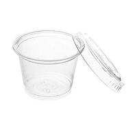 100 x Clear 30ml shot glass with clear lid .Vodka jelly cup