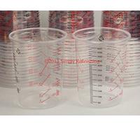 100 x Clear Plastic Paint Resin Mixing Cups Calibrated Up To 600cc Mixing Cups With Calibrated Mixing Ratios Resin Mixing Cups