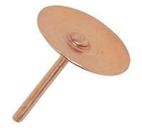 100 x Copper Disc Rivets - 20mm Long x 1.5mm Thick - Slate Roof Pin Rivet