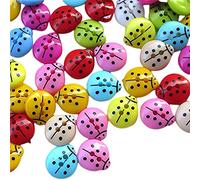 100 x Cute Buttons 2 Holes 12.5mm Reusable Plastic Buttons Small Ladybug Buttons for DIY Craft Knitting Sewing Baby Clothes Mixed Colours Great and