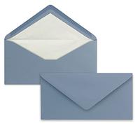100 x DIN long envelopes - grey-blue with white silk lining - 11x22 cm - 110 g m² - ideal for invitations, Christmas cards, greeting cards from The Farbenfroh series