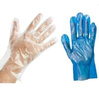 100 X Disposable Plastic Gloves PE Polythene Clear Catering Food Car Safe Prep (Clear gloves)