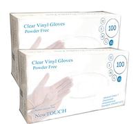 100 x Disposable Powder Free Clear Vinyl Gloves Examination Gloves AQL 1.5 Small Medium Large X-Large (4, Large)