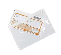 100 X DL Plain Document Enclosed Wallet (225 x 115 mm) | Peel & Seal Clear Plastic Envelopes/Sleeves/Pockets/Wallets | Attach Invoices, Packing Lists & Delivery Notes to Parcels