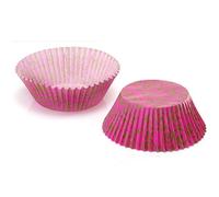 100 x Eddington Small Mini Paper Fairy Cake Cupcake Muffin Cases Pink Gold Swirl