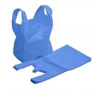 100 X Efforias Blue Carrier Bags 11 x 17 x 21 - Plastic Carrier Bags Heavy Duty Vest Carrier Bags