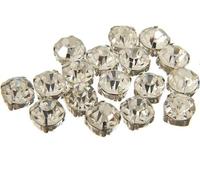 100 x EIMASS Rose Montees - Single Claw Sew On Crystals - Point Back Rhinestones in Flat Back Casings with Holes (Clear Crystal in Silver Casing, ss30 (6.5mm))